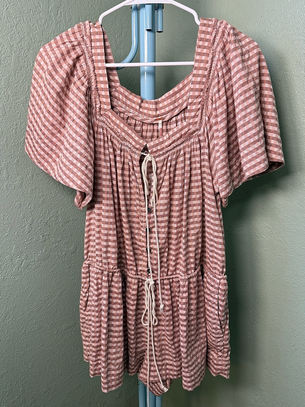 Free People Country Line Plaid Romper